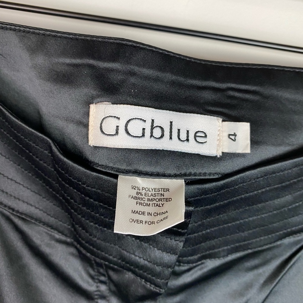 Gg Blue Satin Flare Wide Leg Pants 4 — image 4 of 7
